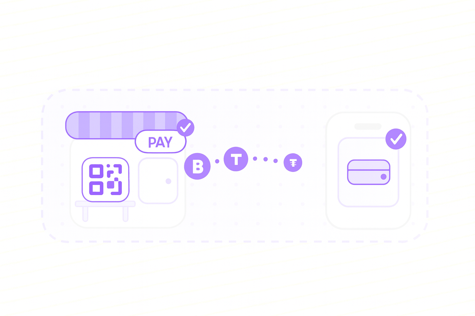 QR-based crypto payment illustration